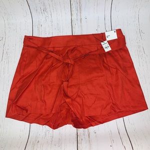 🔥NWT🔥 HIGH WAISTED SASH TIE LINEN-BLEND SHORTS